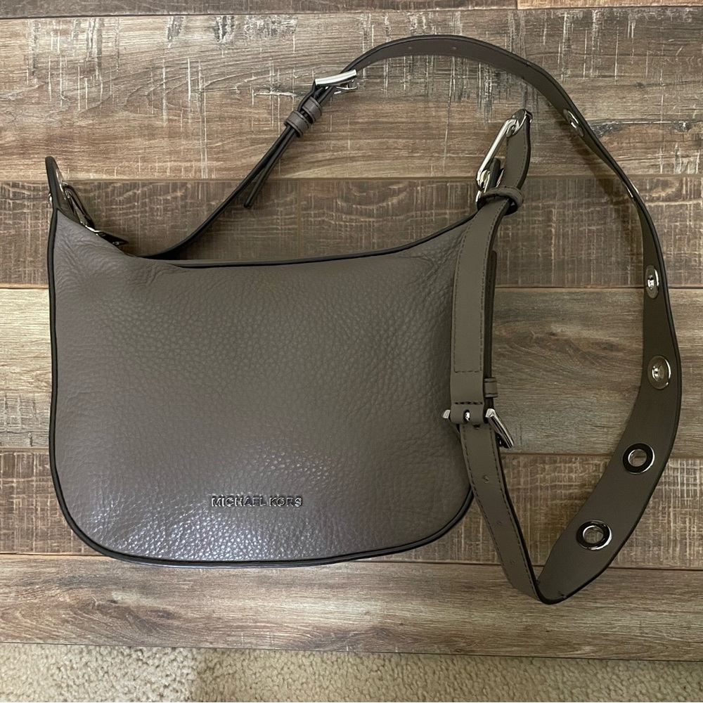 Michael Kors cinder color pebble Leather Shoulder Bag. new with tags